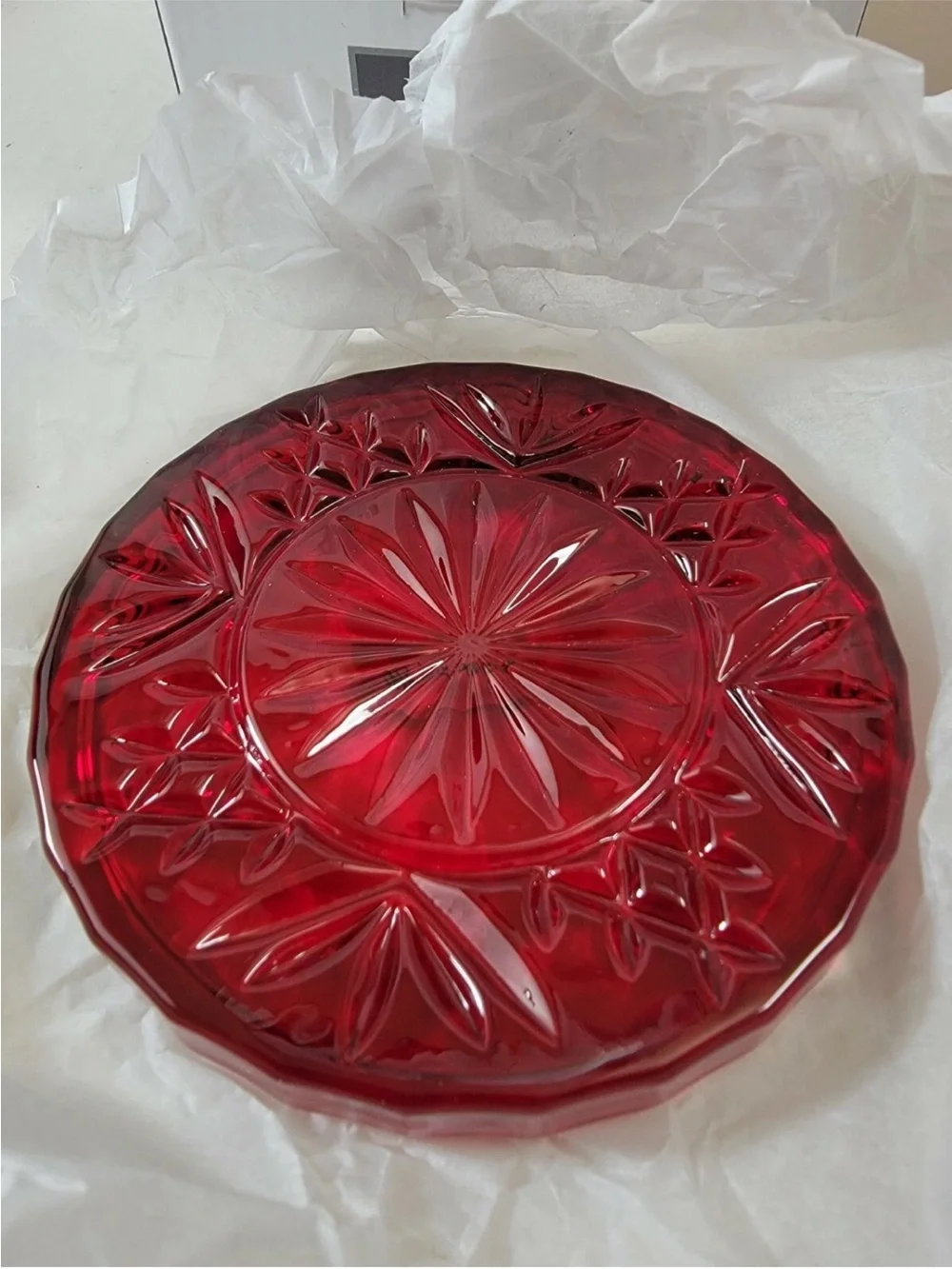 Shannon by Godinger Dublin Red Crystal Glass Coaster Set of 4